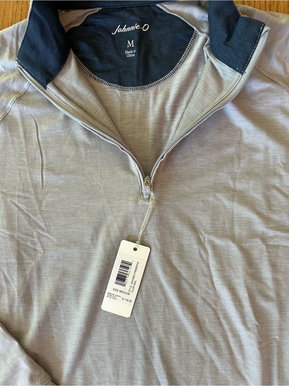 NWT $118 JOHNNIE-O WOMEN'S 1/4 ZIP PERFORMANCE FREEBORNE TOP GOLF in Seal sz M - Picture 2 of 2